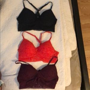Set of 3 Victoria’s Secret Bralettes Bras Lace